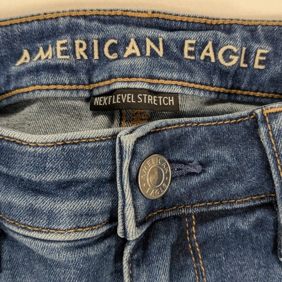 American Eagle Hi Rise Jegging Jeans Womens 10 Blue Denim Stretch 90s Preppy y2k - Picture 6 of 12